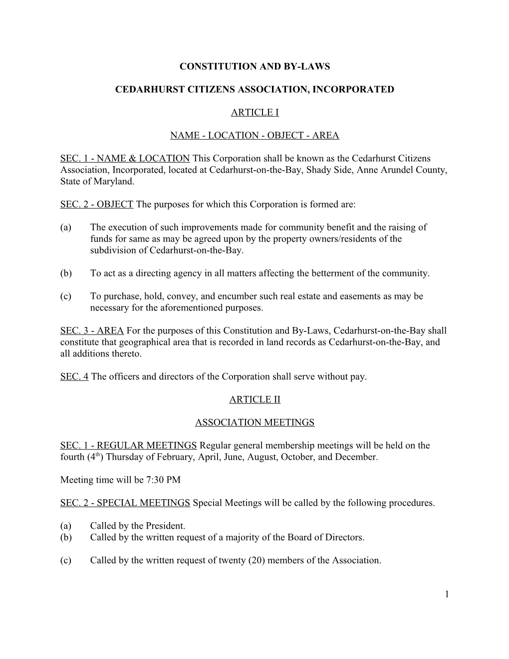 Cedarhurst Citizens Association, Incorporated