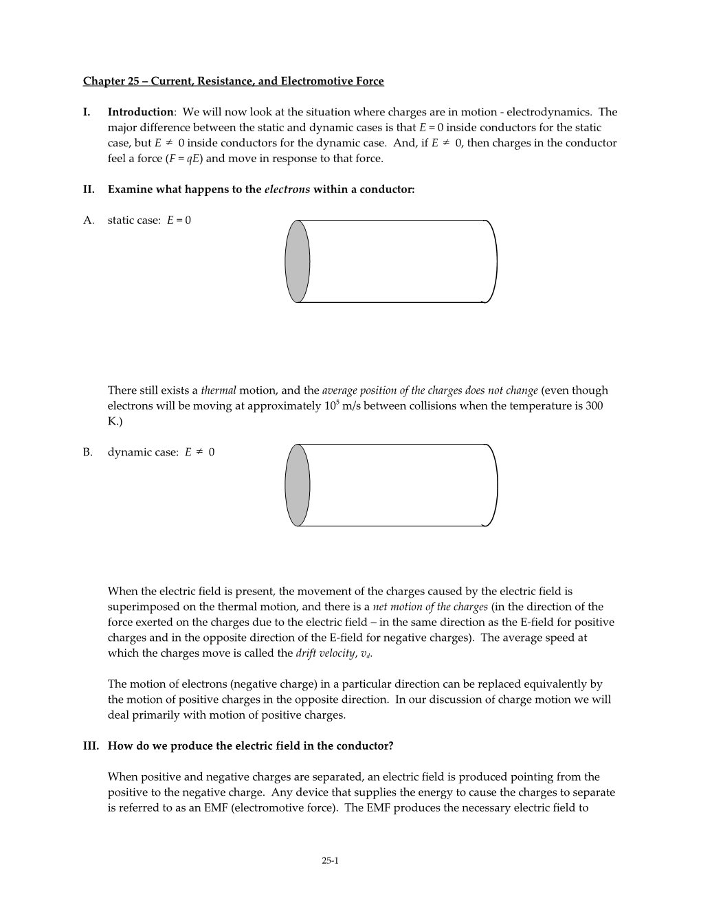 Chapter 25 Current, Resistance, and Electromotive Force