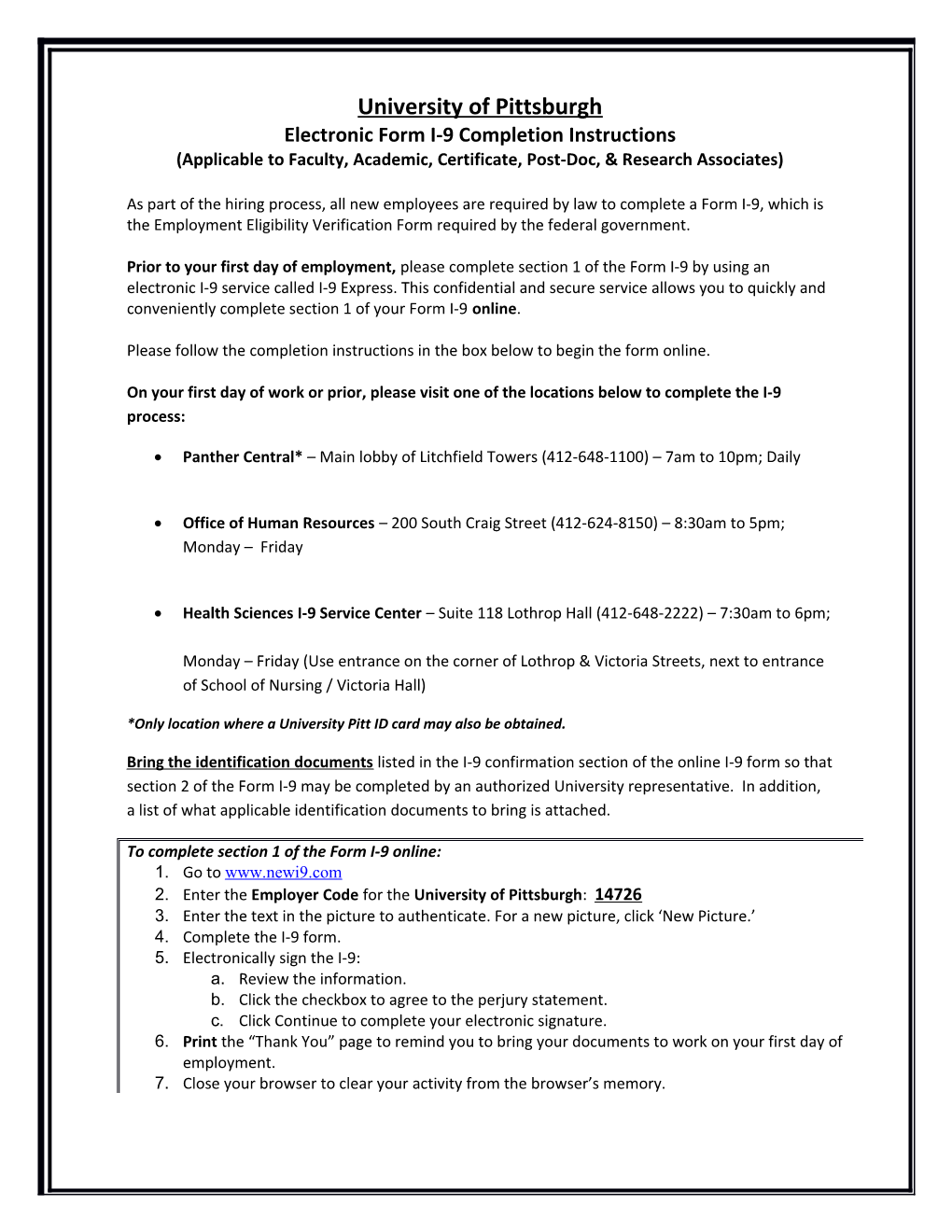 Electronic Form I-9 Completion Instructions