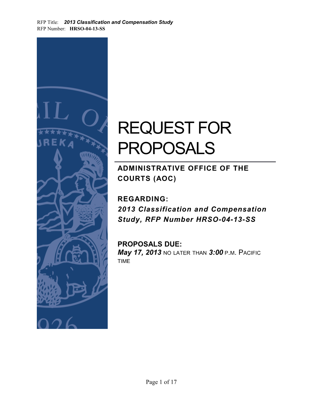 RFP Title: 2013 Classification and Compensation Study s1