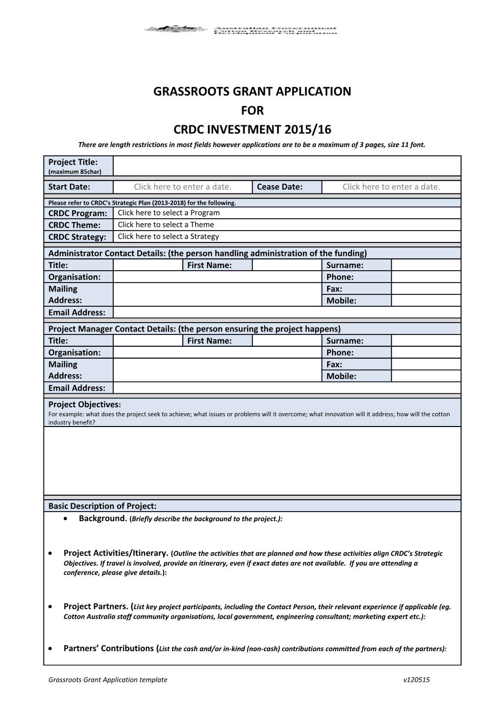 Crdc Investment 2015/16