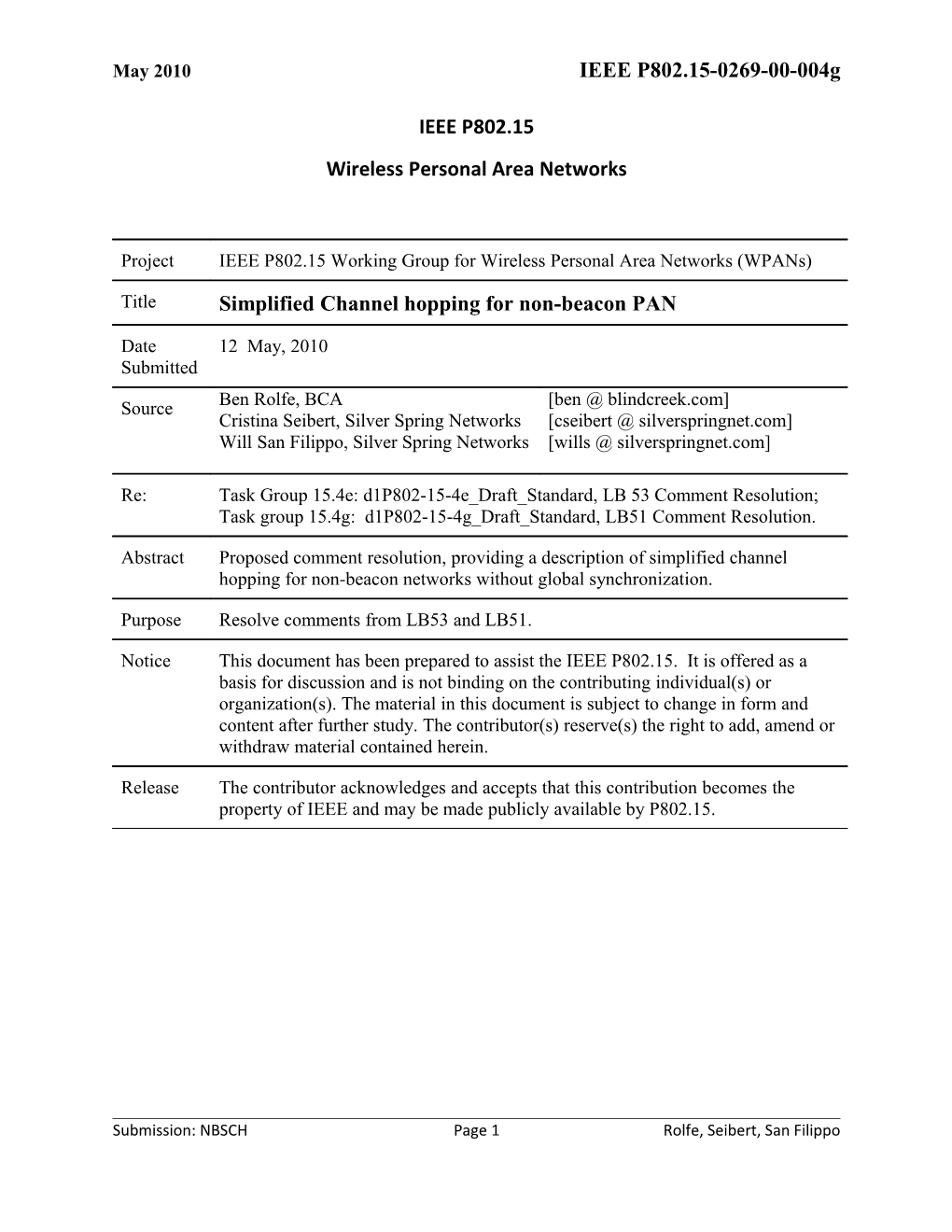 Simplified Channel Hopping for Non-Beacon PAN