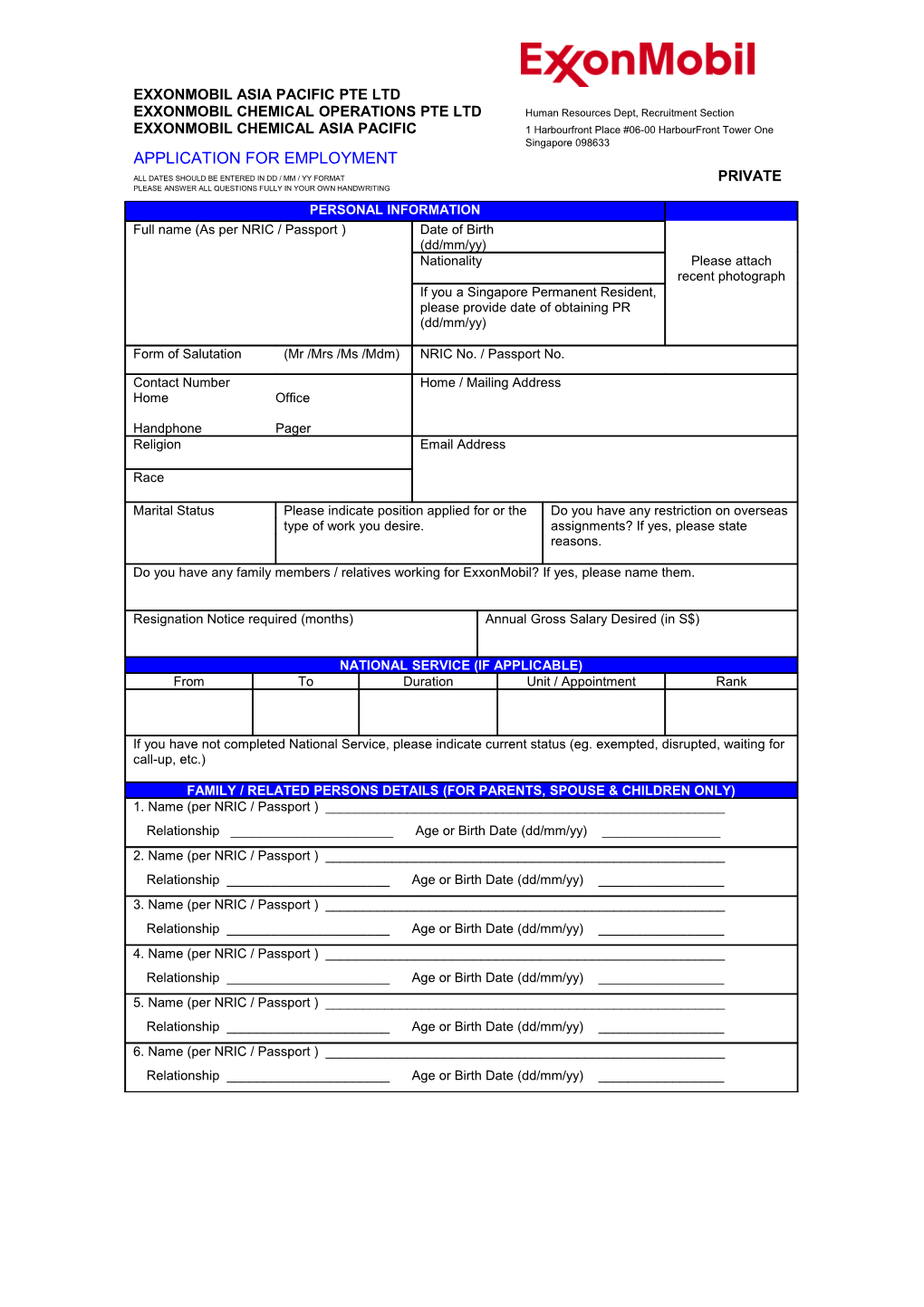 Exxonmobil Asia Pacific Pte Ltd