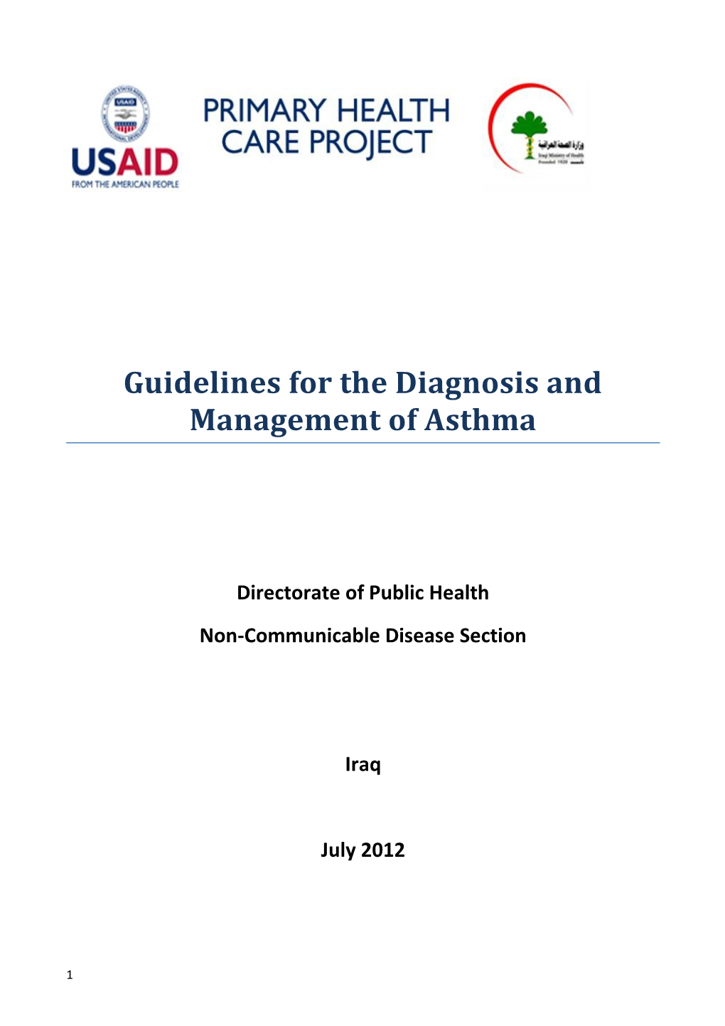 Guidelines for the Diagnosis and Management of Asthma