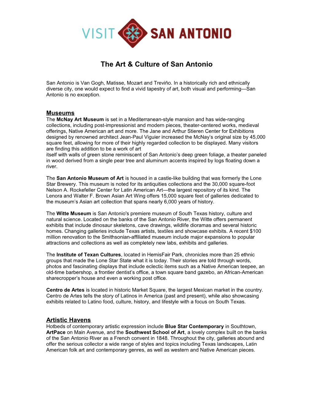 The Art & Culture of San Antonio s1