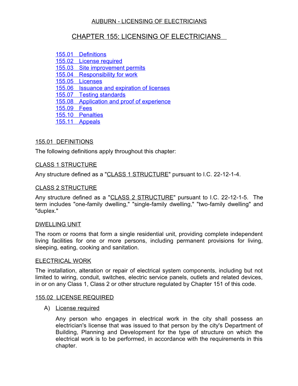 Chapter 155: Licensing of Electricians