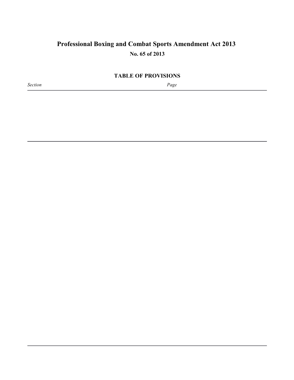 Professional Boxing and Combat Sports Amendment Act 2013