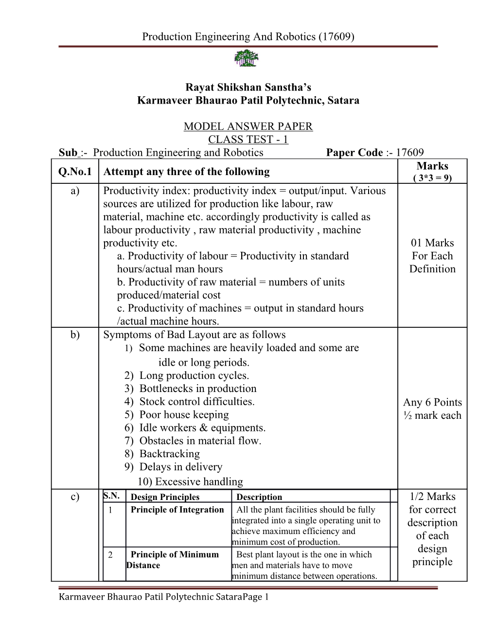 Production Engineering and Robotics (17609)