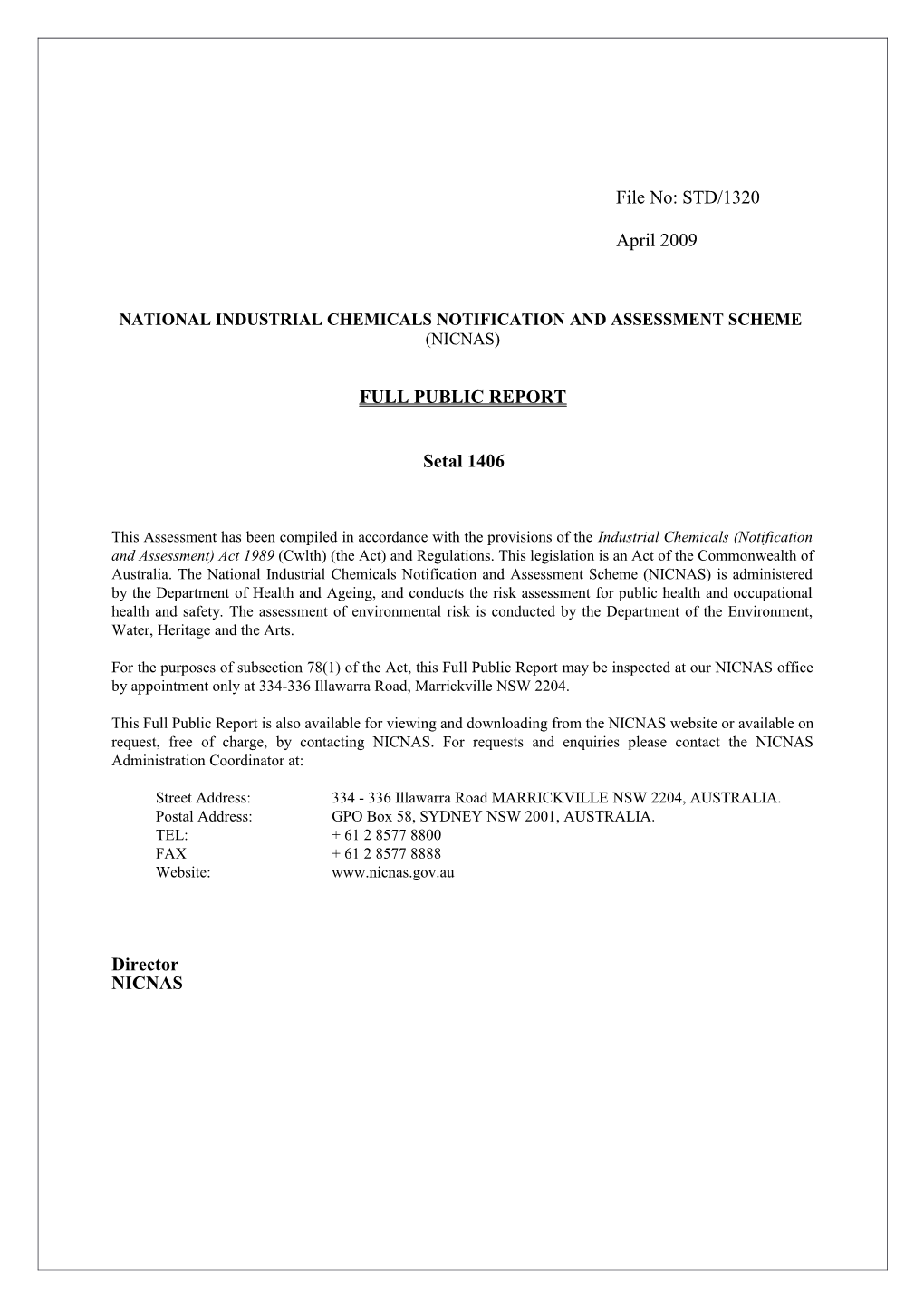 National Industrial Chemicals Notification and Assessment Scheme s27