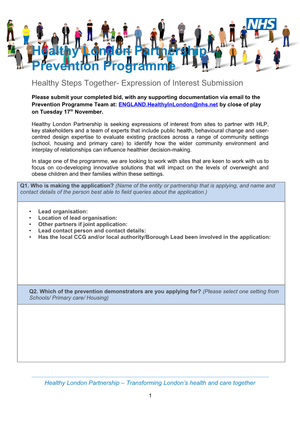 Healthy London Partnership Prevention Programme