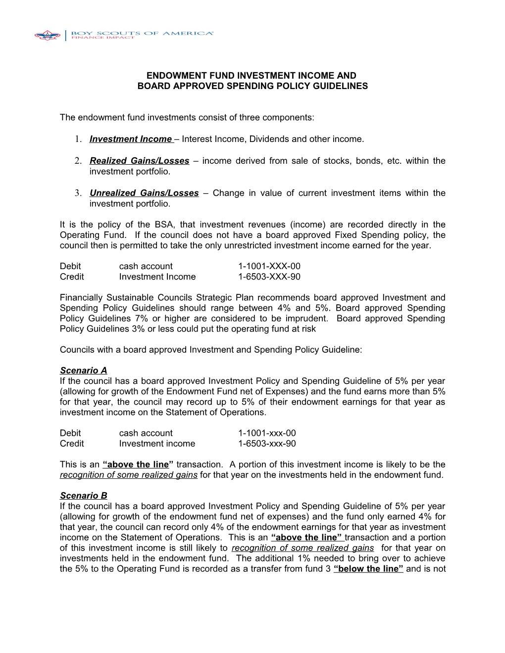 Endowment Fund Investment Income