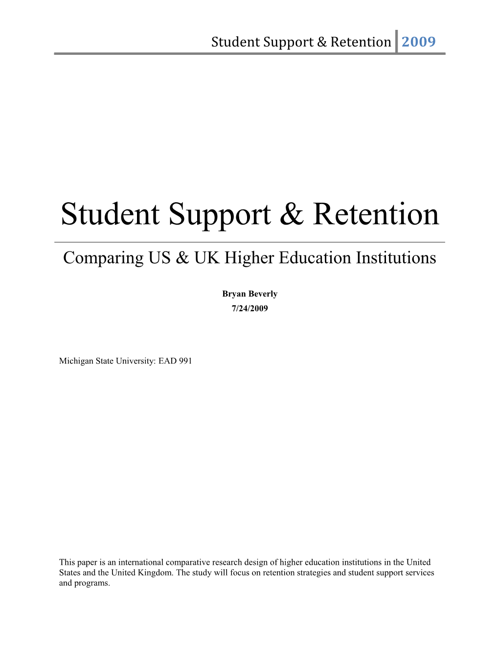 Student Support & Retention