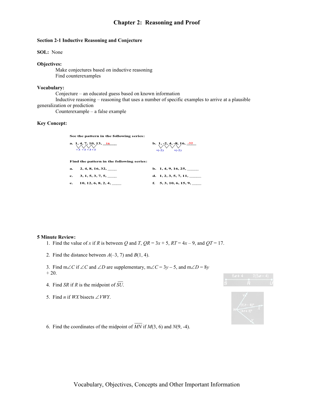 Chapter 2: Reasoning and Proof