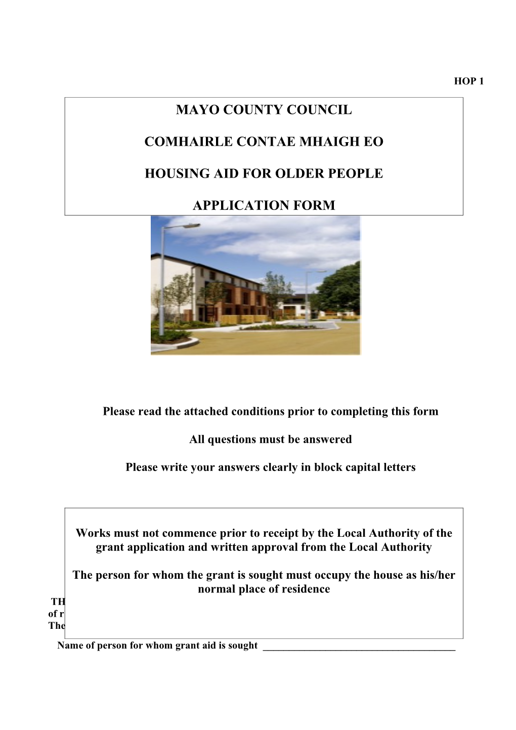 Please Read the Attached Conditions Prior to Completing This Form