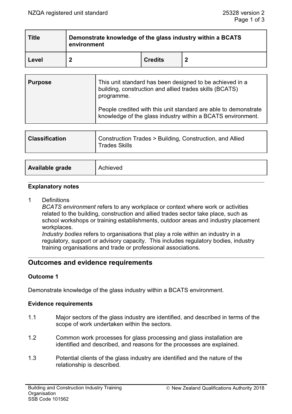 25328 Demonstrate Knowledge of the Glass Industry Within a BCATS Environment