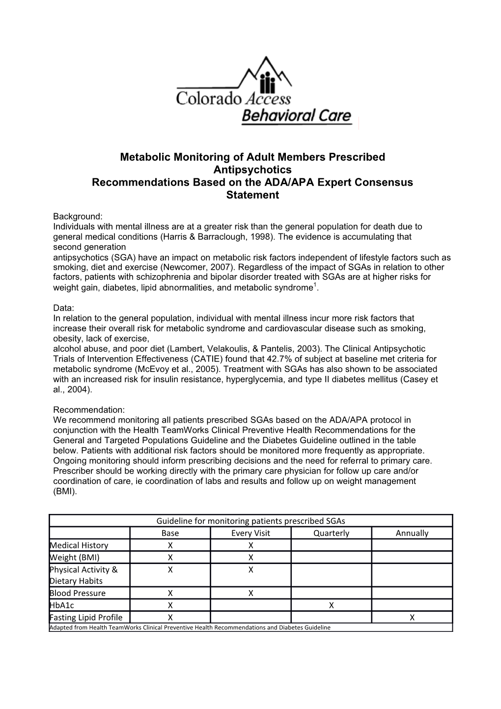 Metabolic Monitoring Guideline FINAL 10-6-07