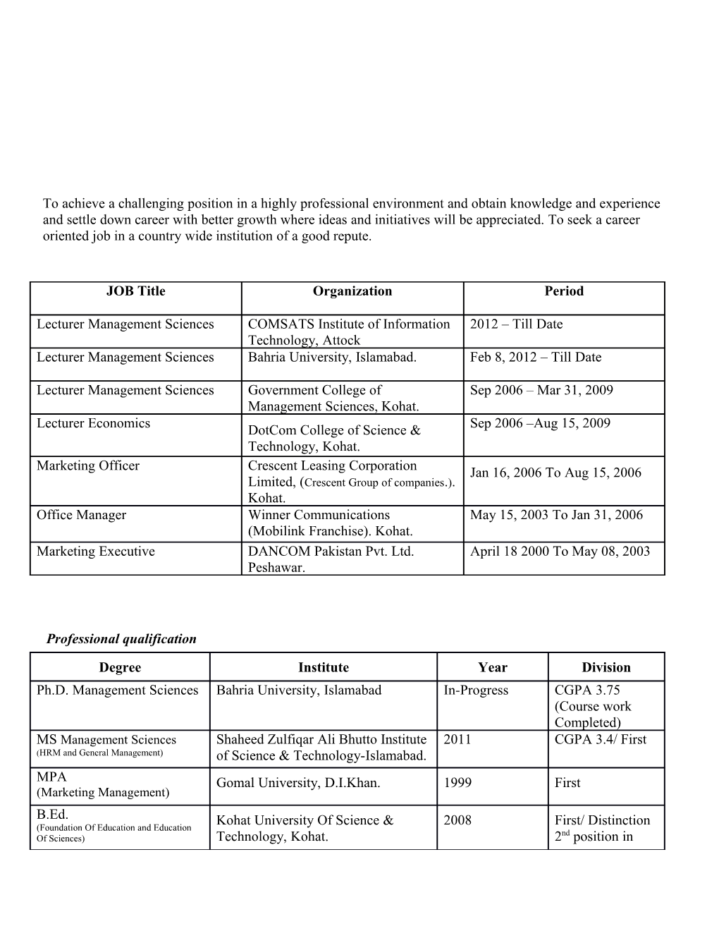 Academic Background