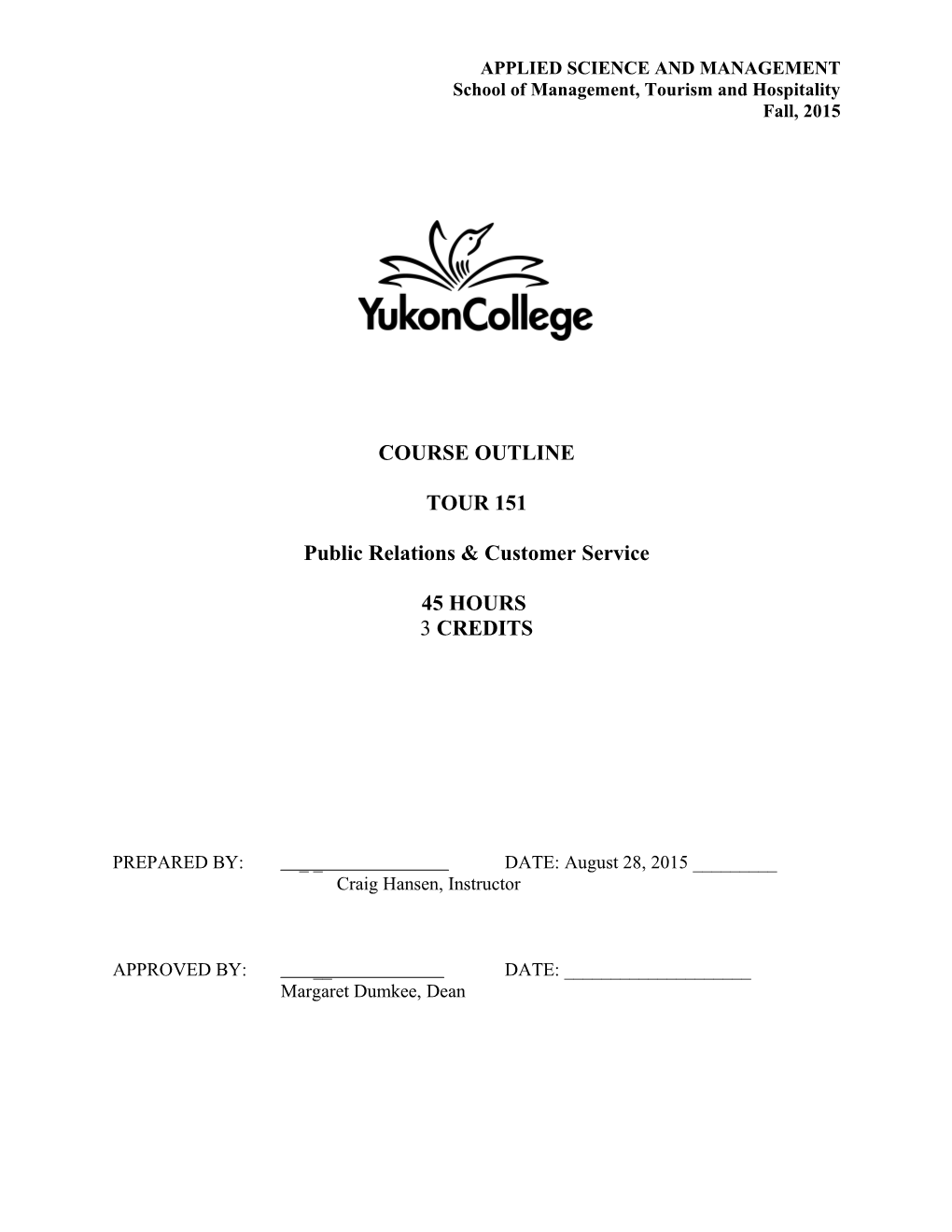 Course Outline - Fall 2006