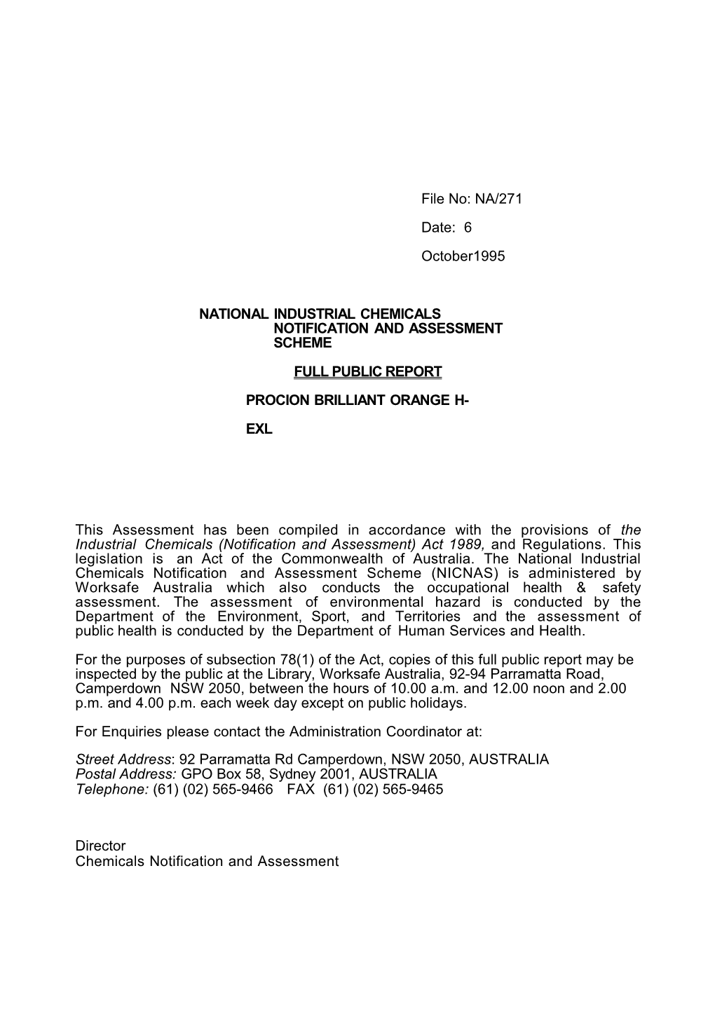 National Industrial Chemicals Notification and Assessment Scheme s17