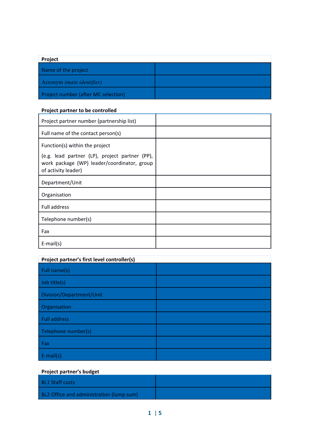 Please Send the Completed FLC Specification Including Relevant Documents (E.G. Organisation