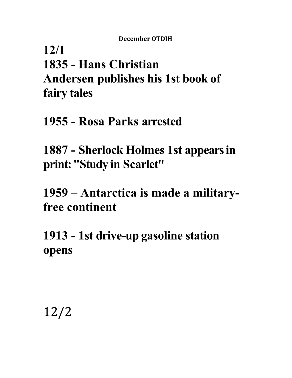 1835 - Hans Christian Andersenpublishes His 1St Book of Fairy Tales