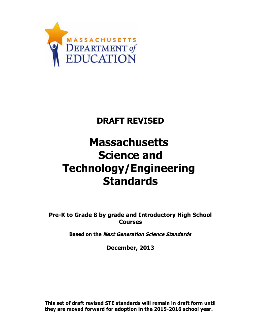 MA Draft Revised STE Standards Dec 2013