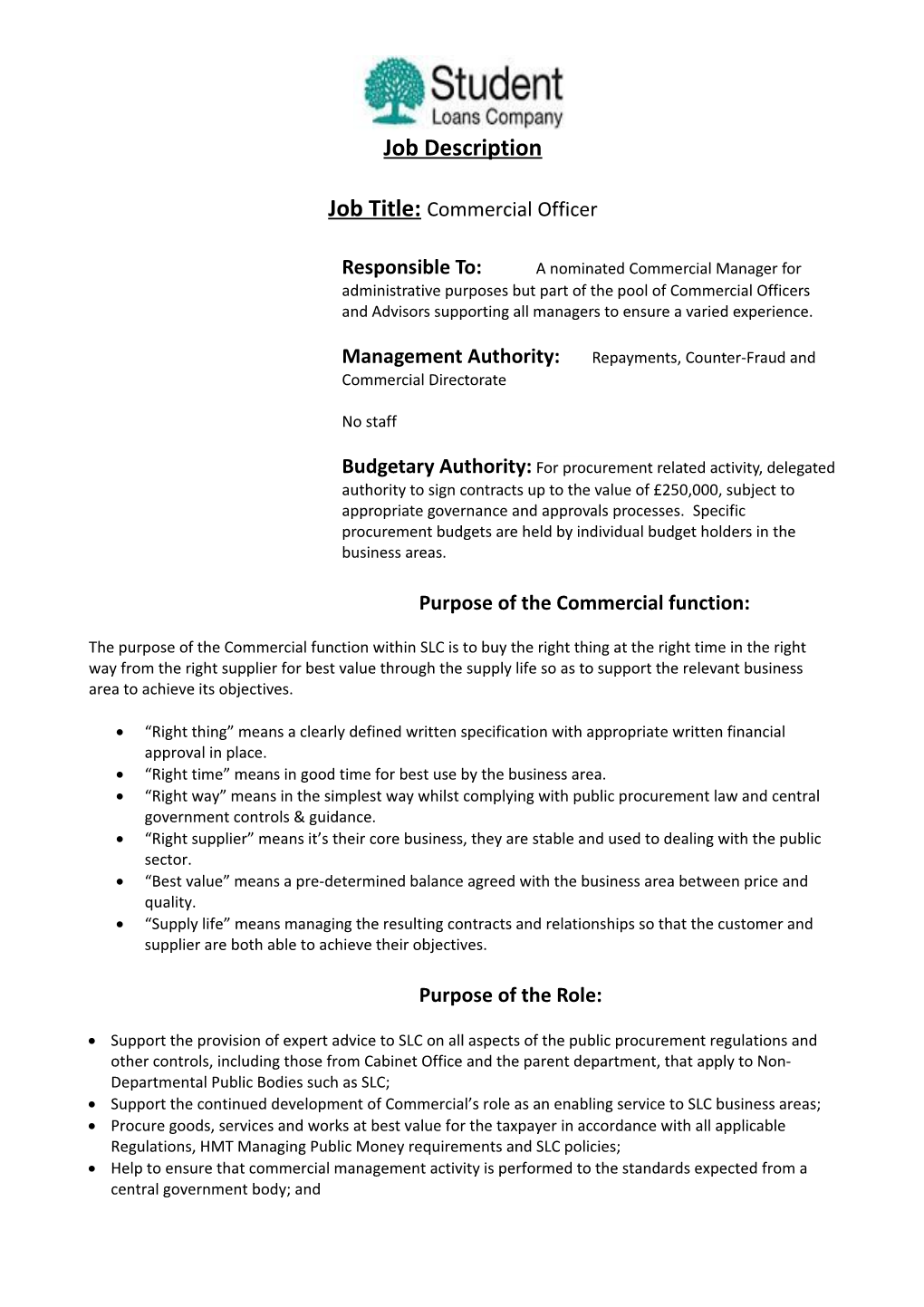 Management Authority:Repayments, Counter-Fraud and Commercial Directorate