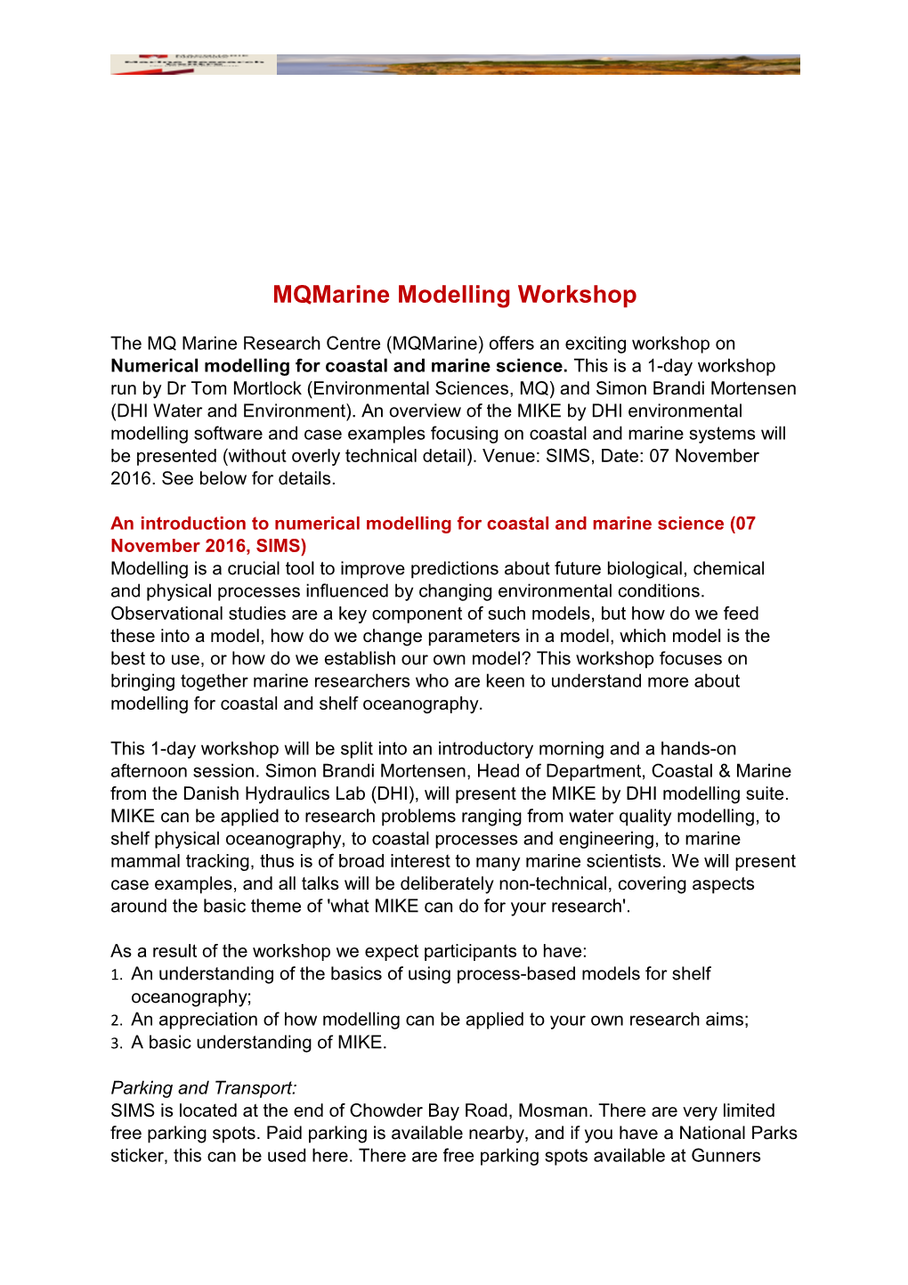 Mqmarinemodelling Workshop