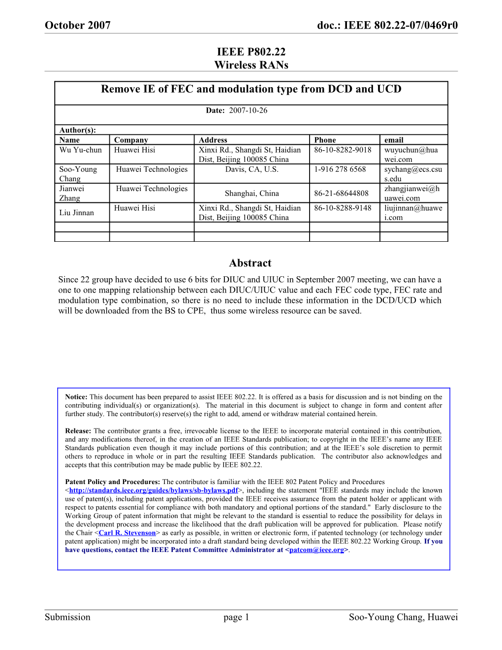 2. Remove FEC and Modulation Type Information from the DCD/UCD Table