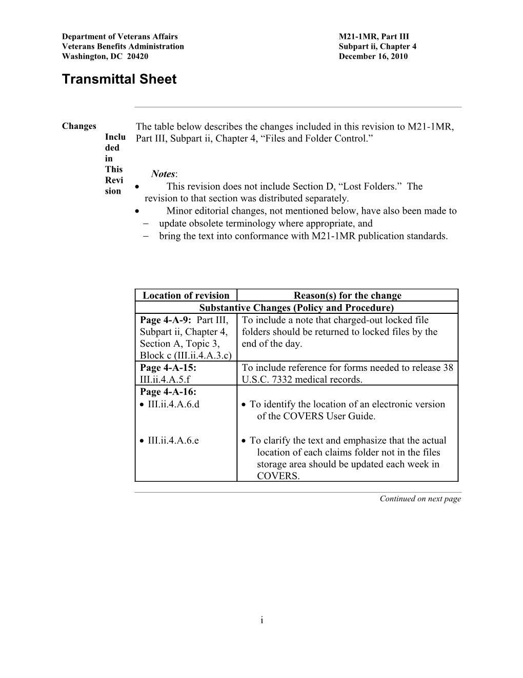 M21-1MR, Part III, Subpart Ii, Chapter 4, Section D, Lost Folders