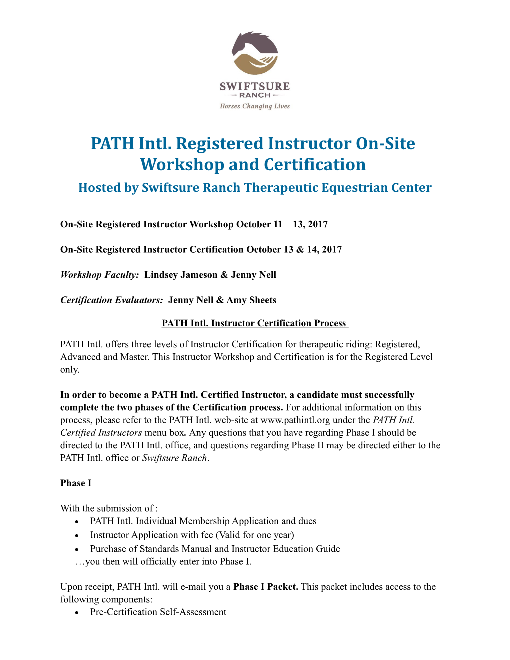 PATH Intl. Registered Instructor On-Site