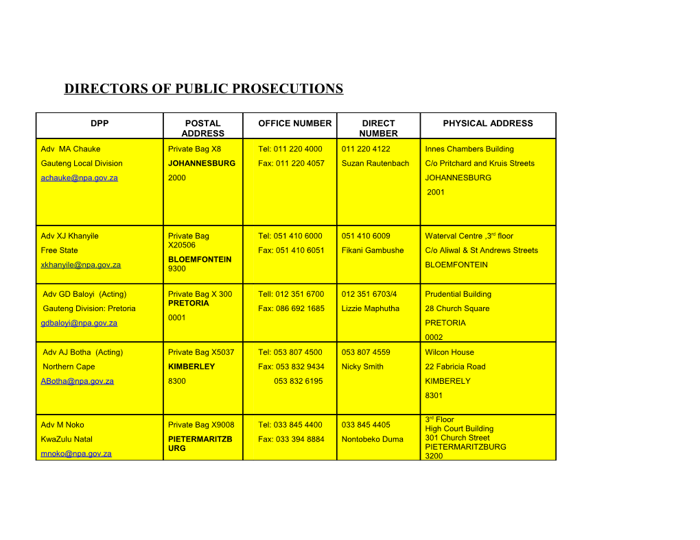 Directors of Public Prosecutions