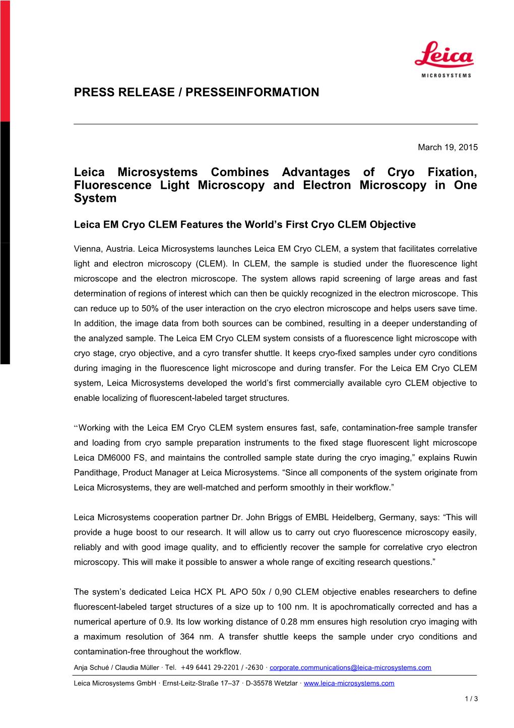 Leica Microsystems Press Release s3