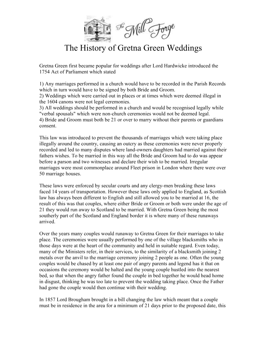 The History of Gretna Green Weddings