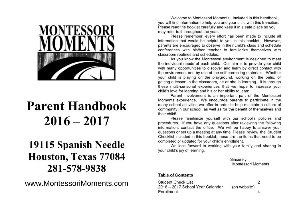 Welcome to Montessori Moments