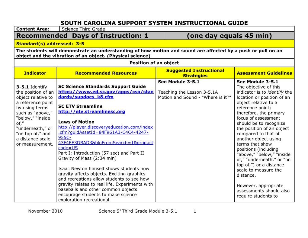 South Carolina Support System Instructional Guide