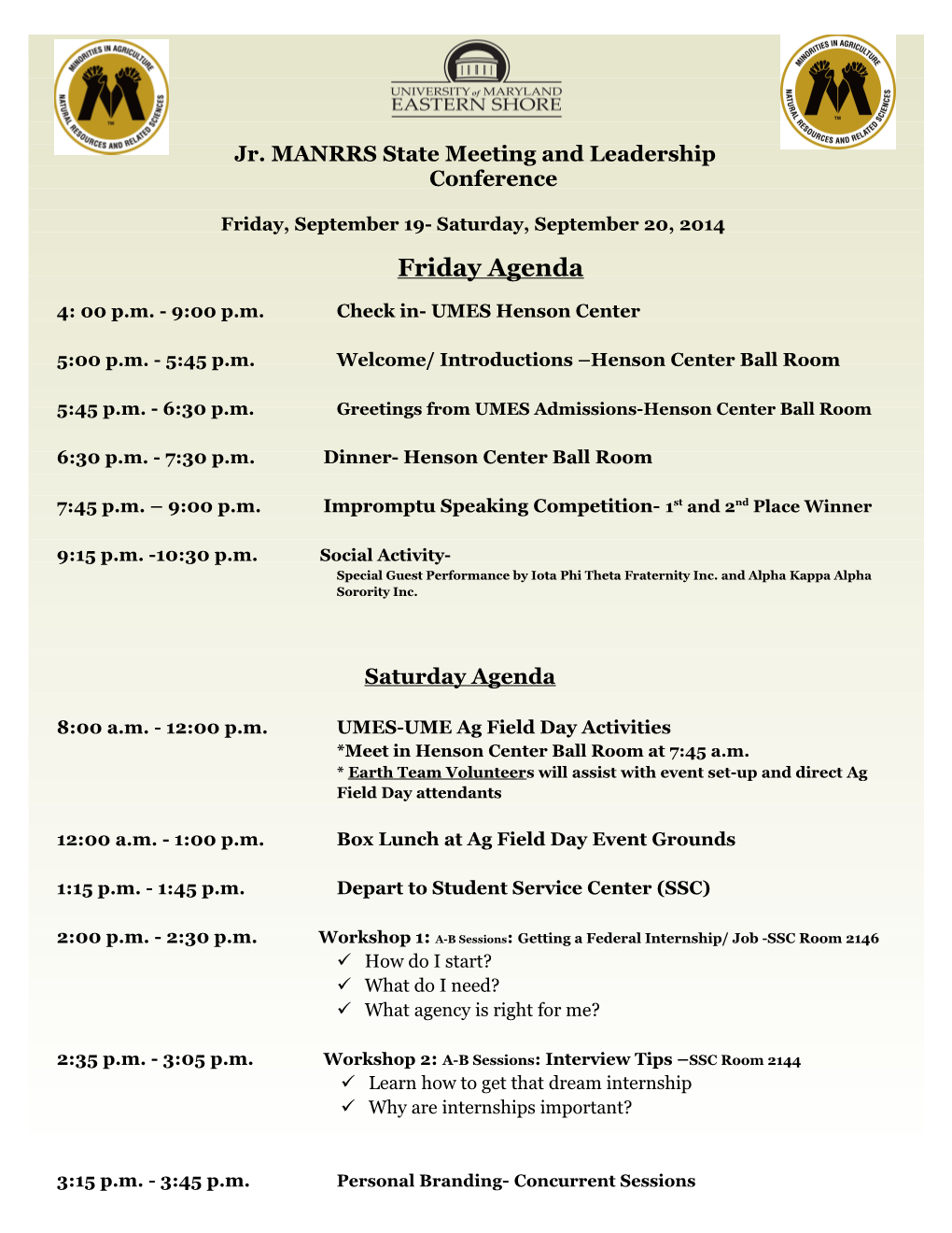 Jr. MANRRS State Meeting and Leadership Conference