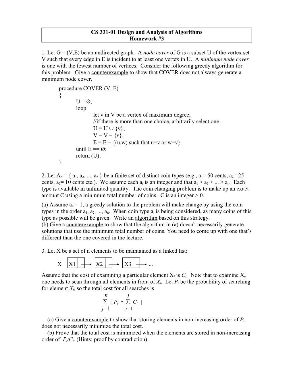 CS 530 Advanced Algorithm Design and Analysis