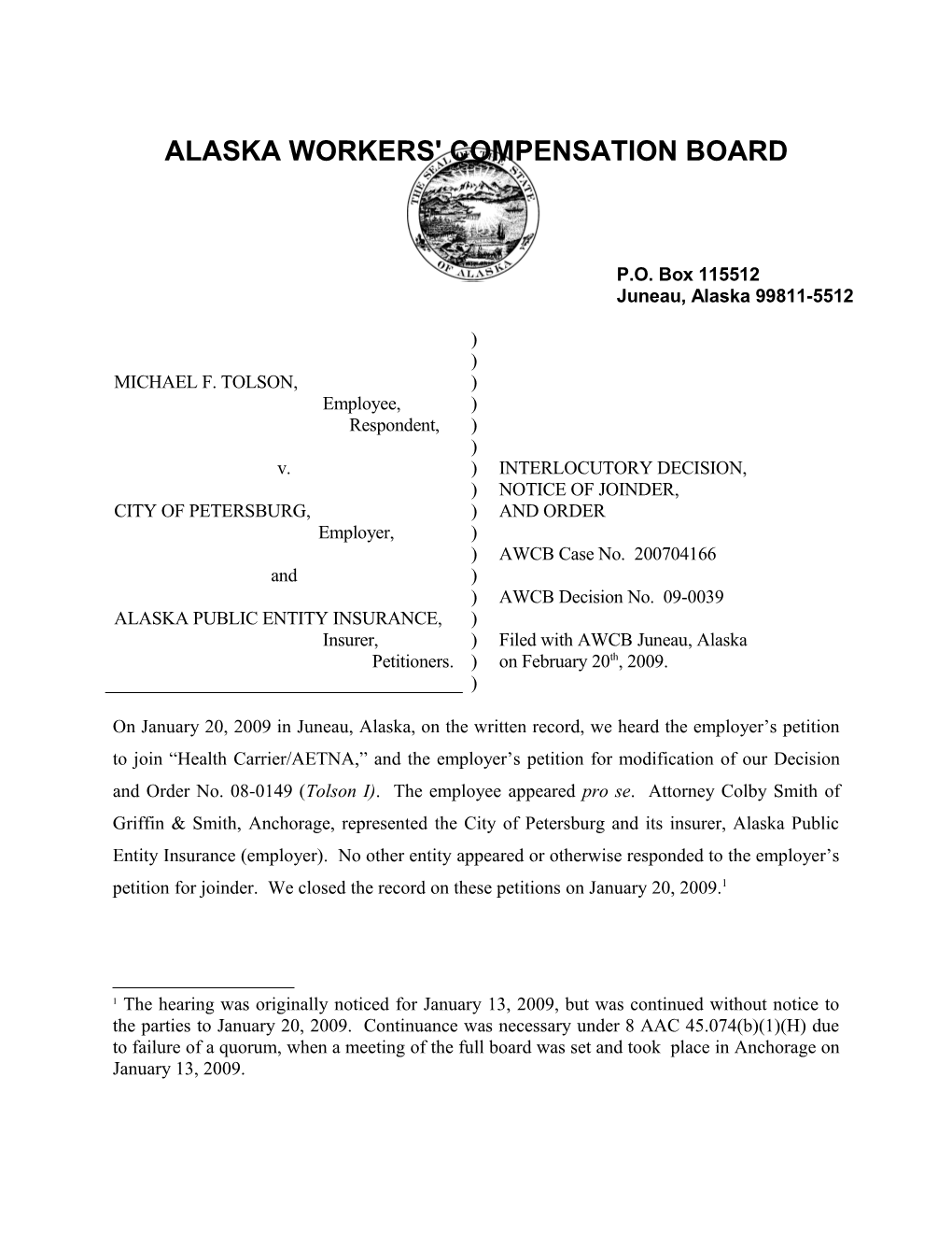 Alaska Workers' Compensation Board s18