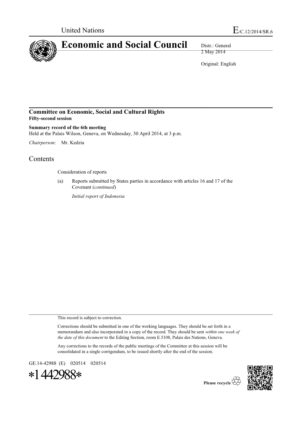 Committee on Economic, Social and Cultural Rights s5