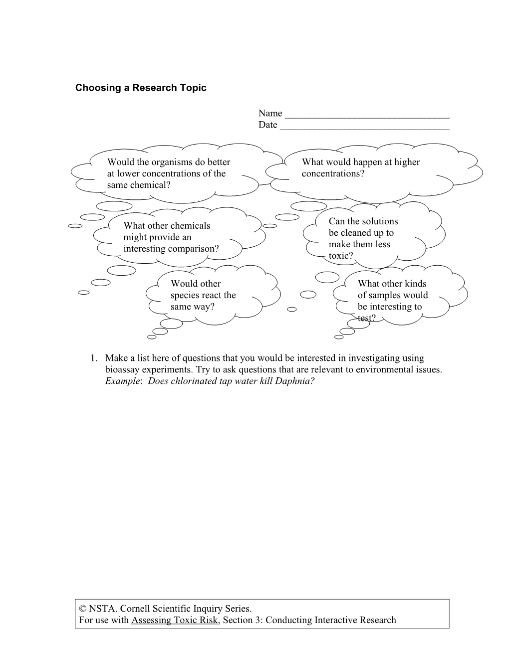 Protocol Planning Sheet