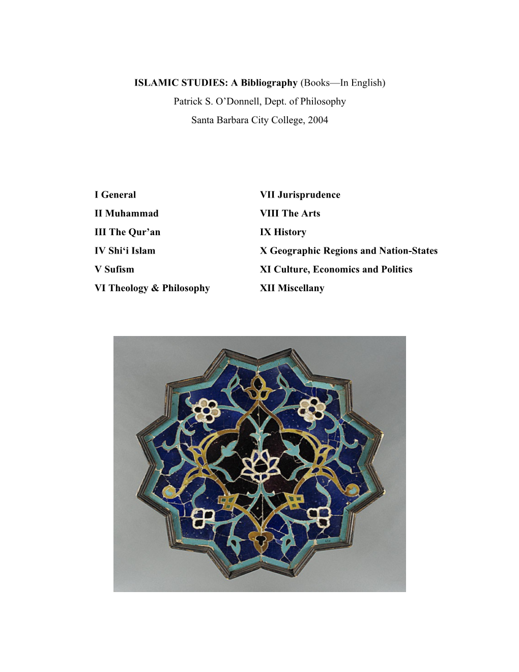 Islam: a Select Bibliography s1