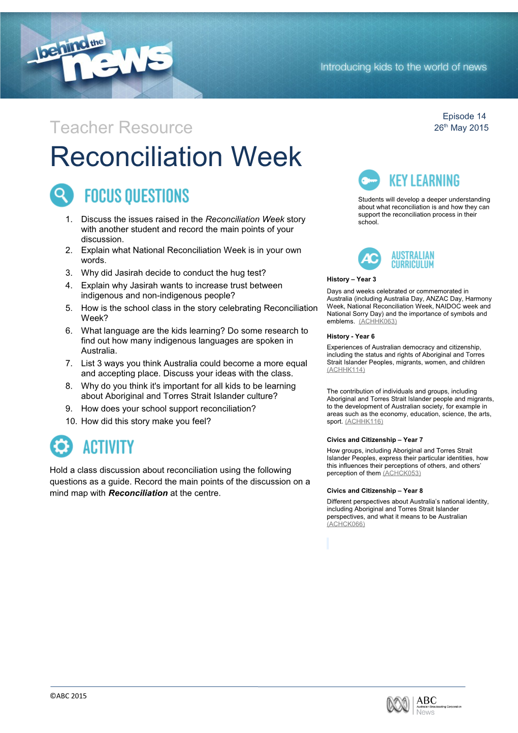 2. Explain What National Reconciliation Week Is in Your Own Words
