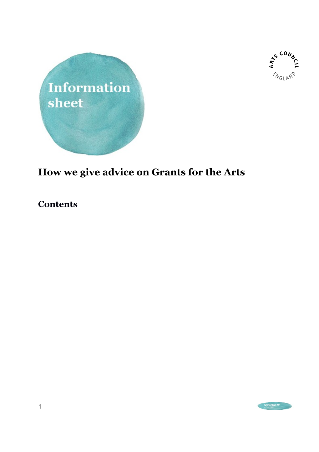 How We Give Advice on Grants for the Arts