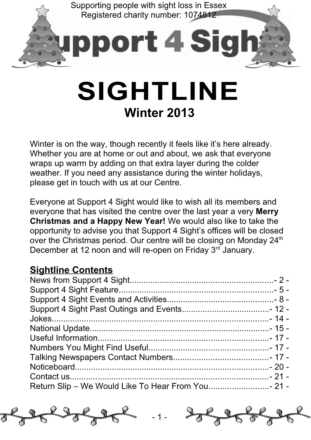 Sightline Contents