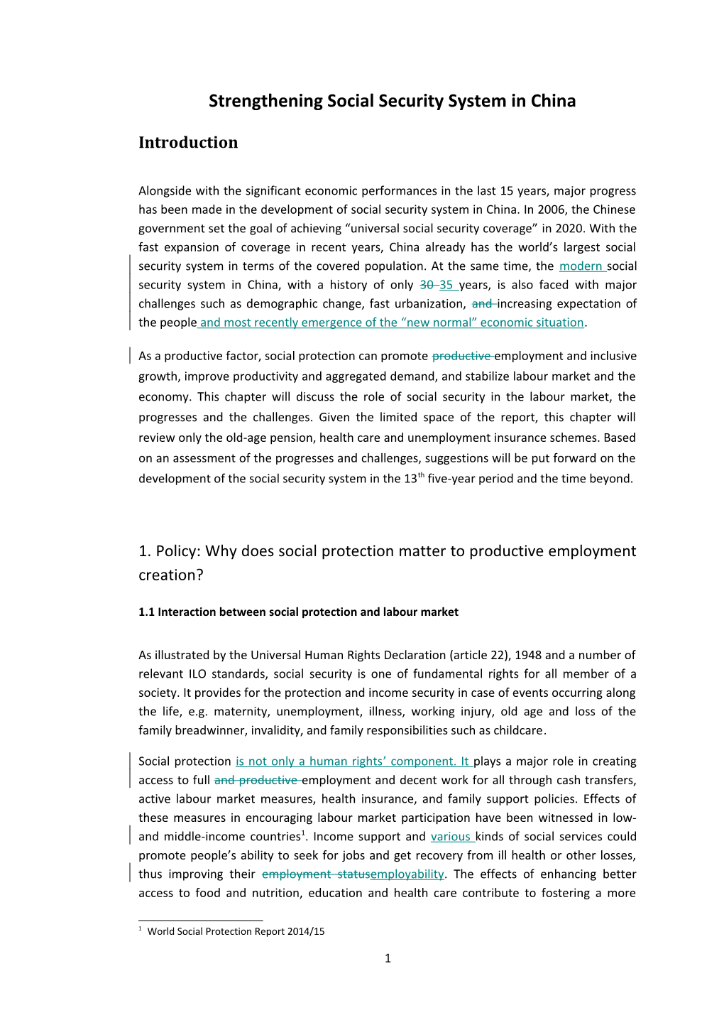 Strengthening Social Security System in China