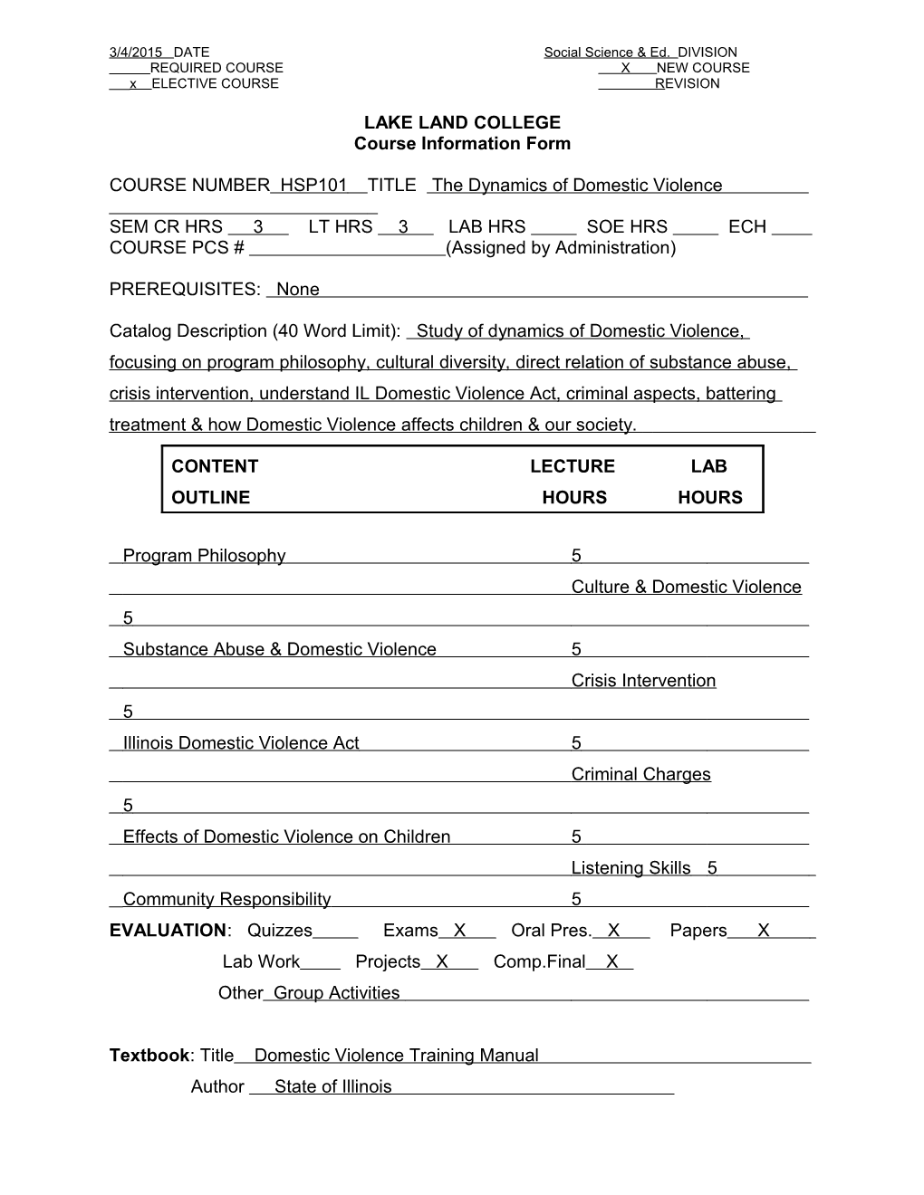 3/4/2015 DATE Social Science & Ed. DIVISION