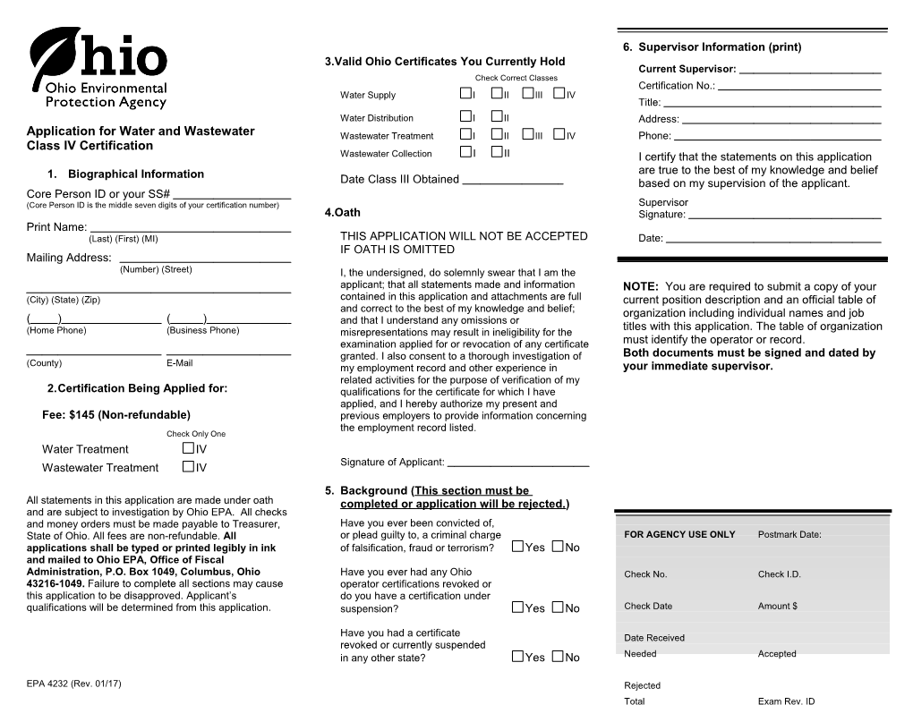 Application for Water and Wastewater