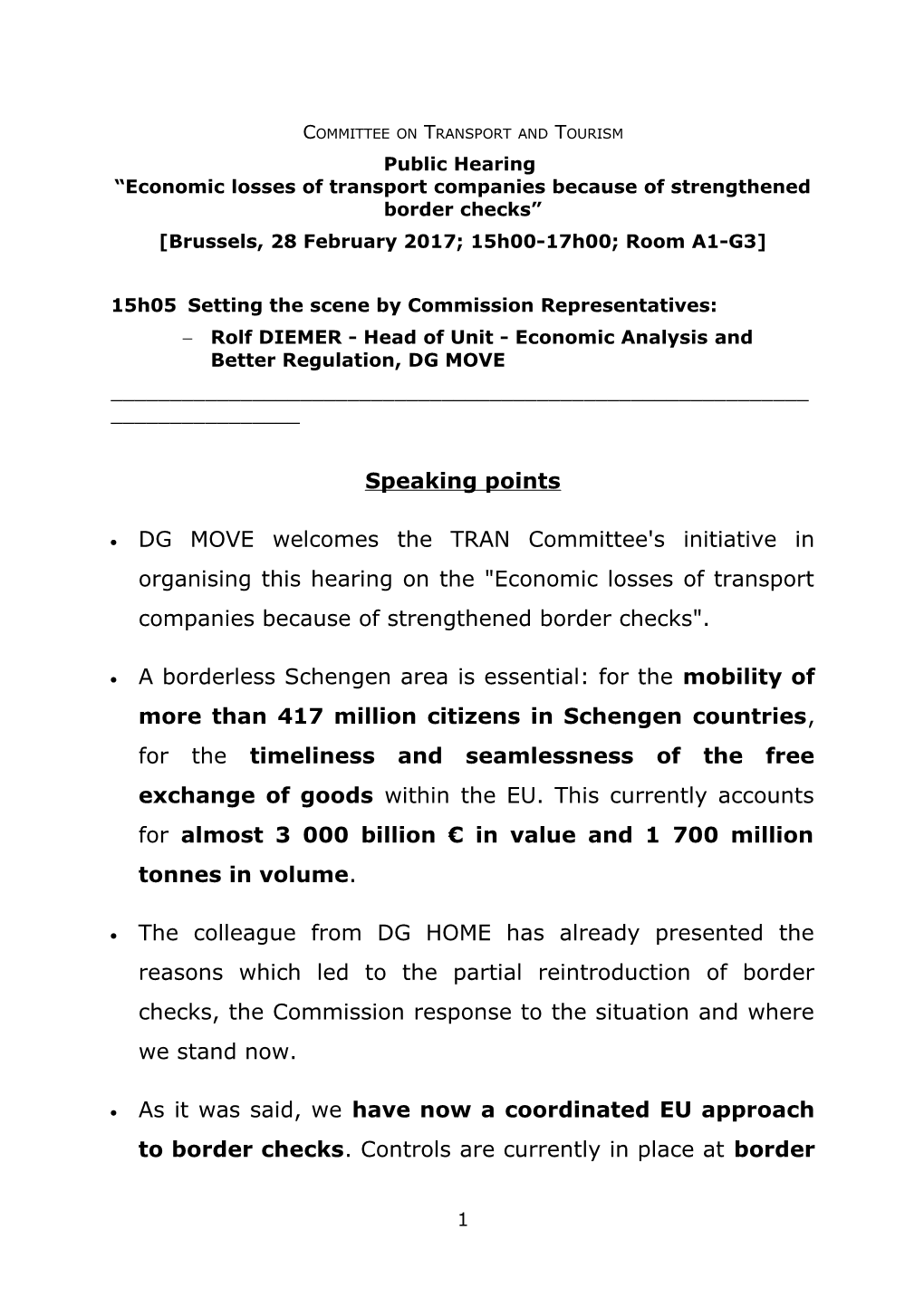 Committee on Transport and Tourism