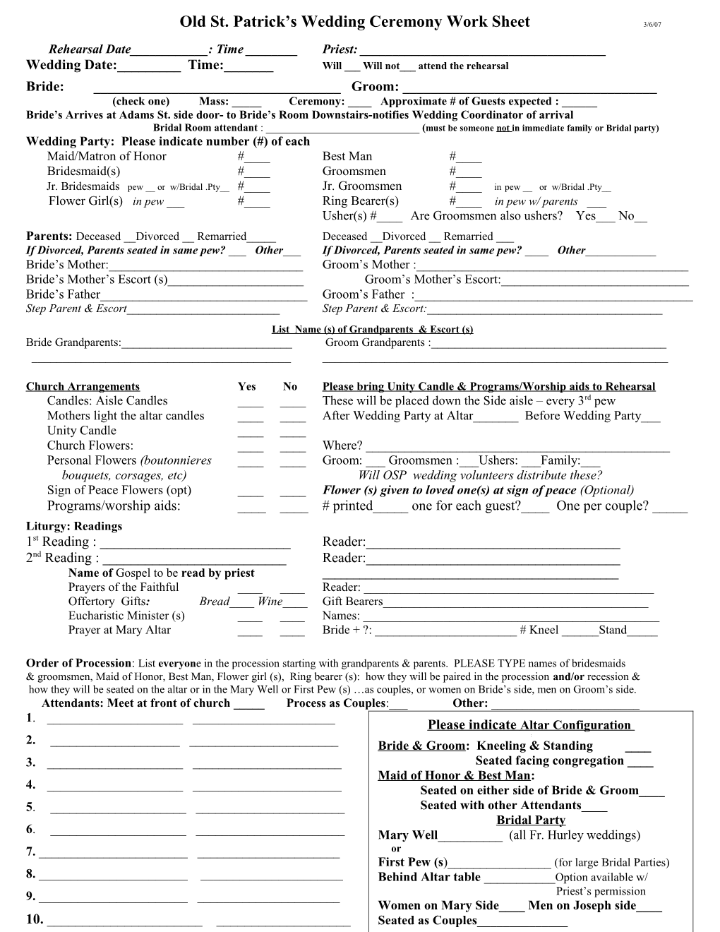 Updatedceremony Work Sheet